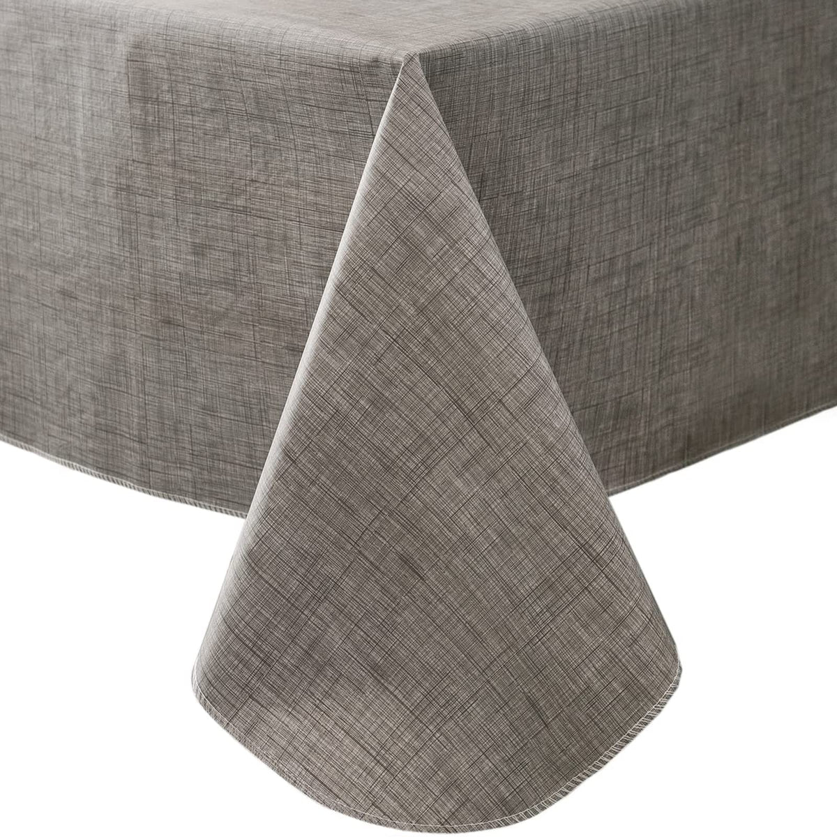 LIBERECOO Vinyl Tablecloth with Flannel Backing, Grass Green, Waterproof, Stain-Resistant, Easy-Clean Table Cover for Holiday, Dining, Kitchen, and Outdoor Use, 60" x 120" Rectangle