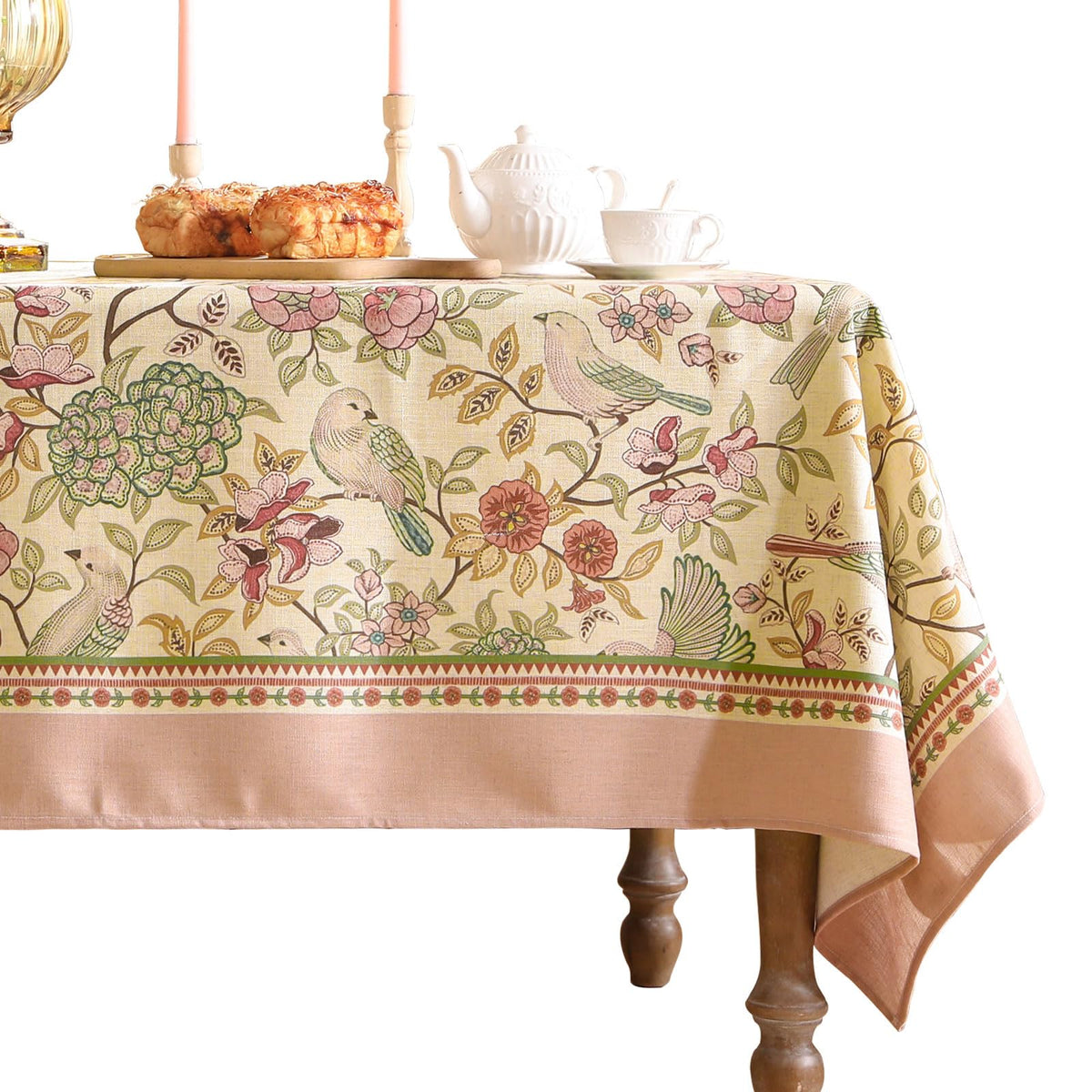 patdrea Designer Vintage French Tablecloth,Rectangular,118"x67"