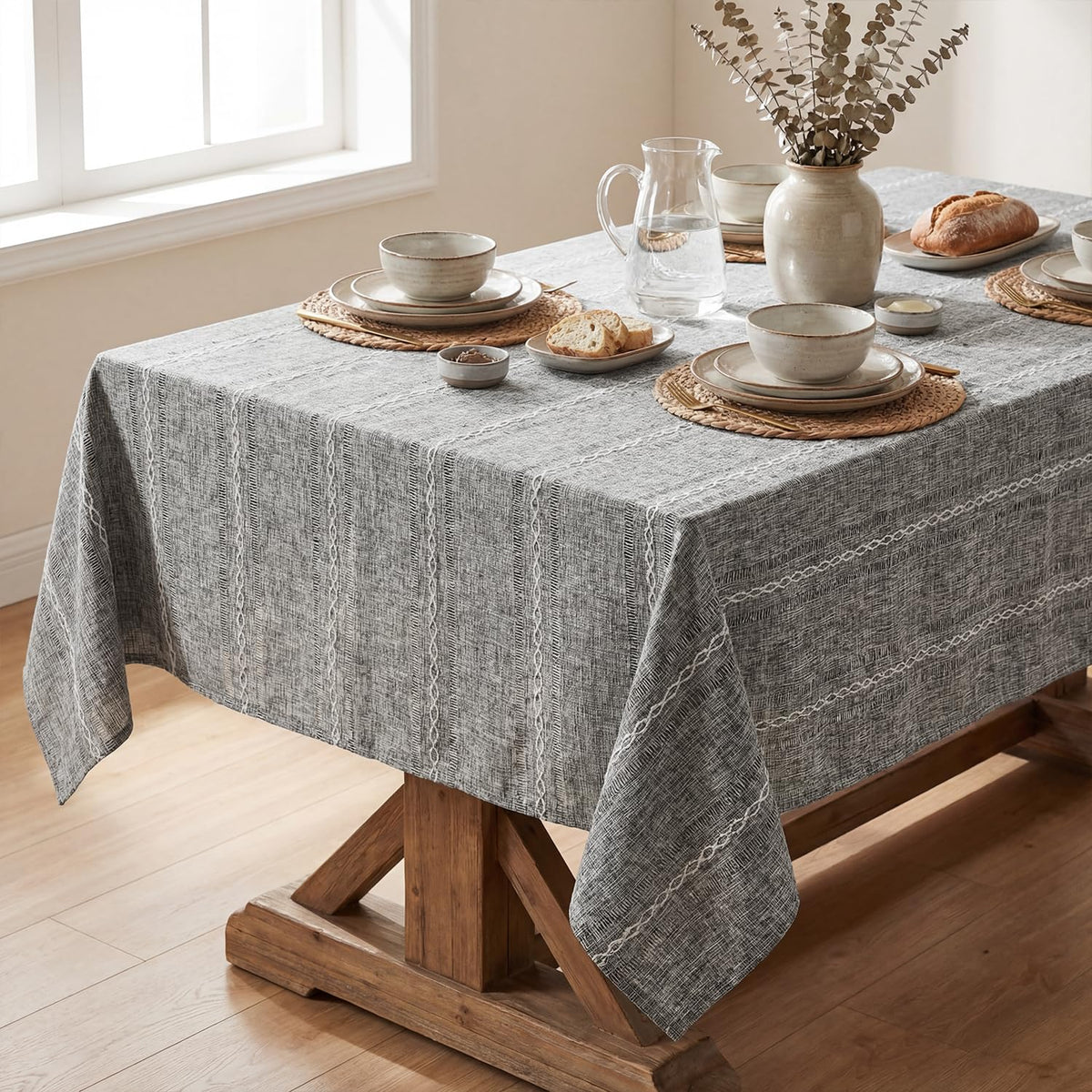 Horaldaily Blue Rectangular Tablecloth, 60×84 Inch, Farmhouse Decor