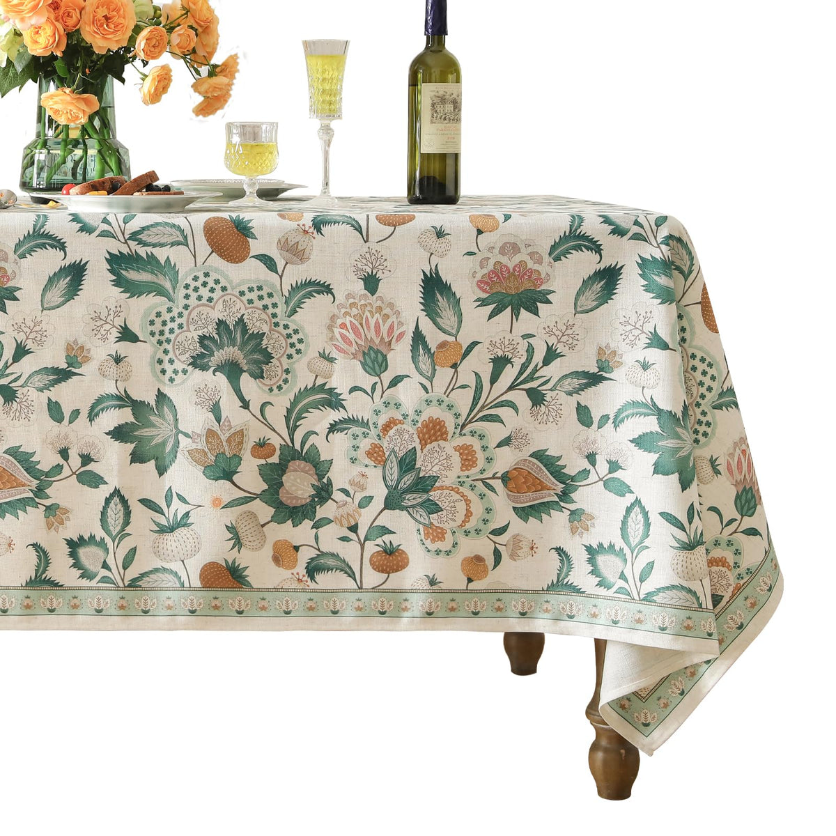 patdrea Designer Vintage French Tablecloth,Rectangular,118"x67"