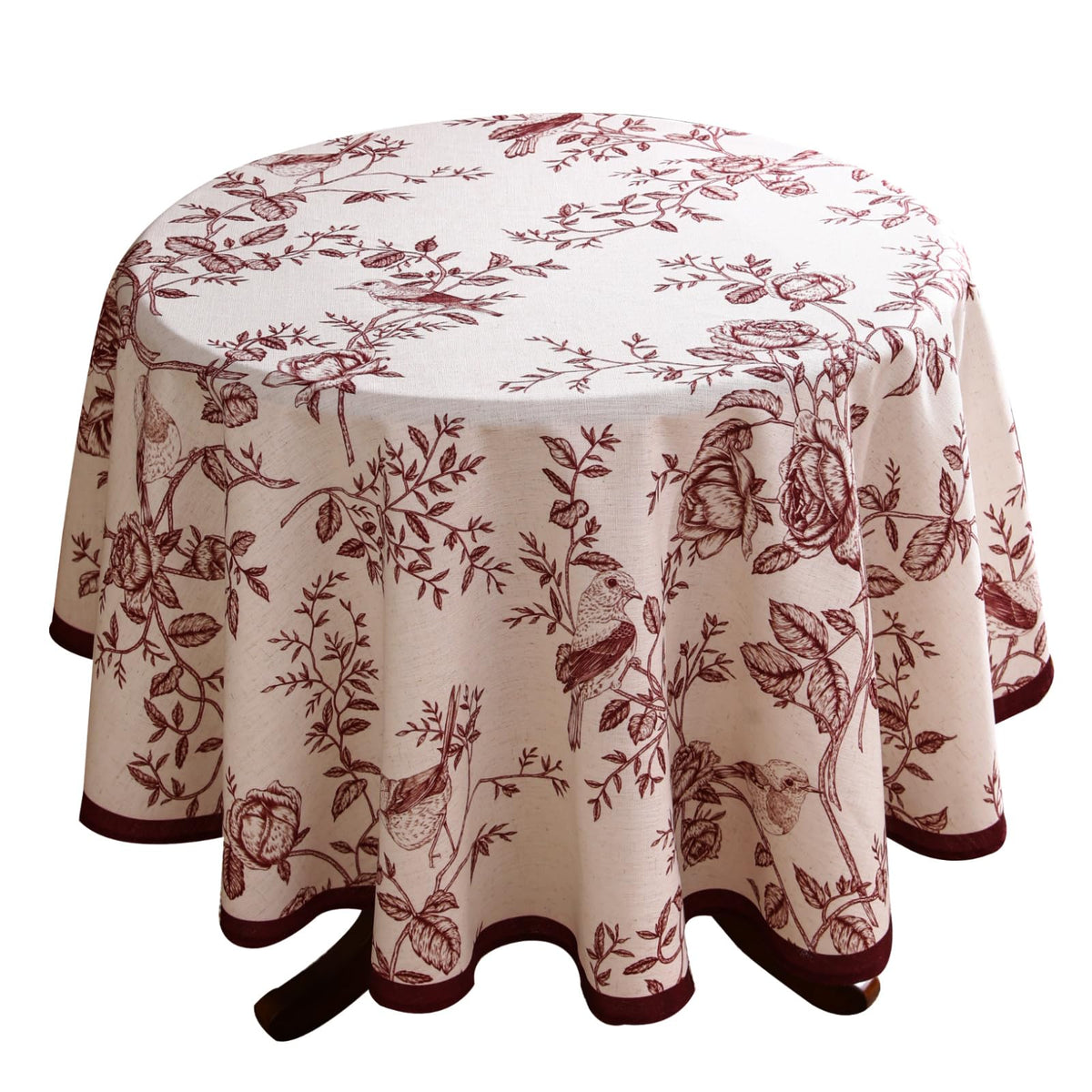 ISAENNE Designer Vintage Small Square Floral Tablecloth,55"x55"