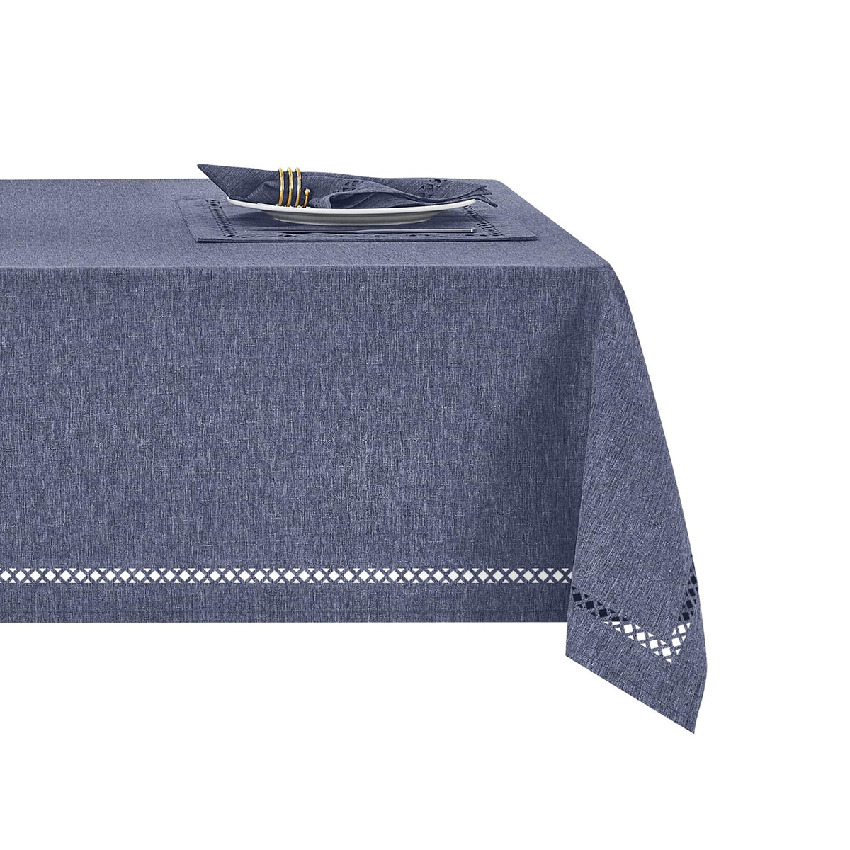 Flaxen 52x70 Rectangle Polyester Linen Farmhouse Tablecloth