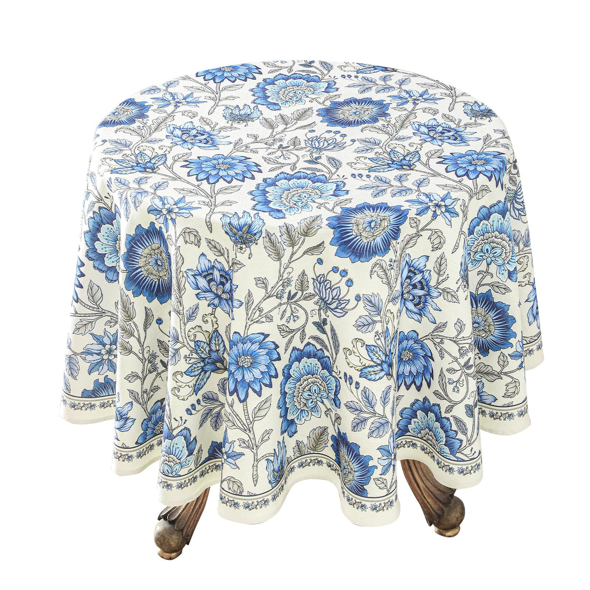 ISAENNE Designer Vintage Small Square Floral Tablecloth,55"x55"