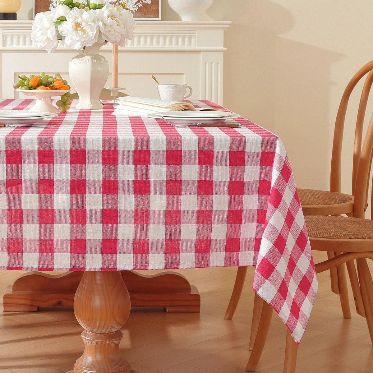 Gingham Tablecloths Rectangular Washable Picnic Table Cover 55”x 70”