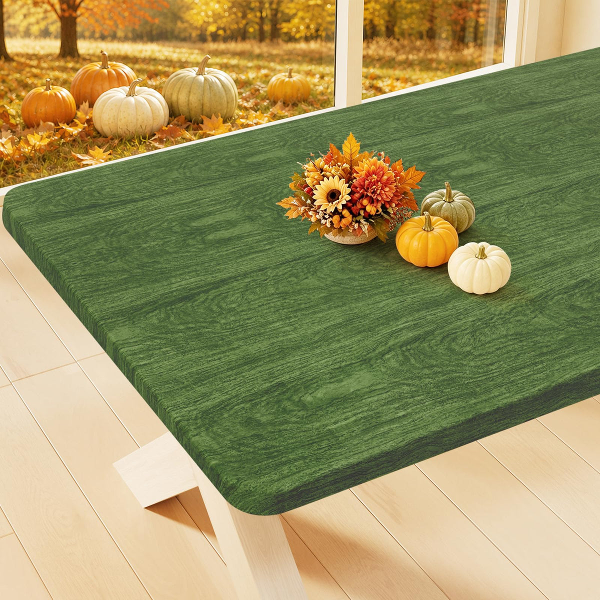 Smiry Rectangle Table Cloth, Waterproof Plastic Table Cover for 6FT Tables