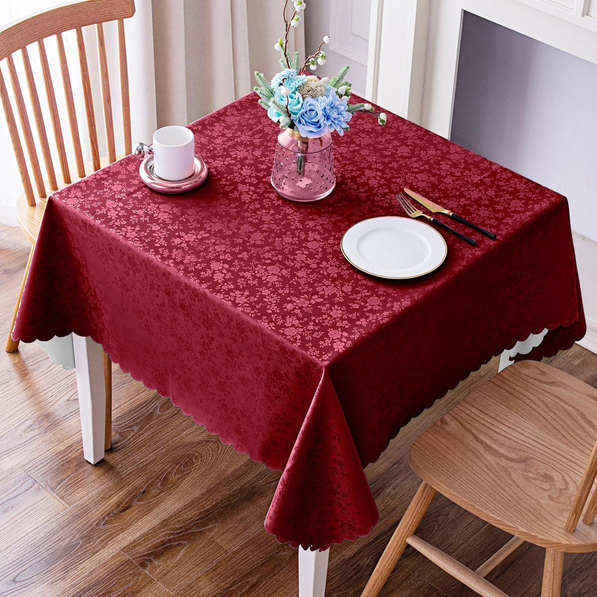 Smiry Rectangle Waterproof Heavy Duty Vinyl Tablecloths, 52 x 70 Inch