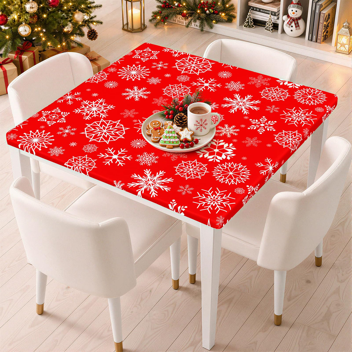Smiry Rectangle Table Cloth, Waterproof Plastic Table Cover for 6FT Tables
