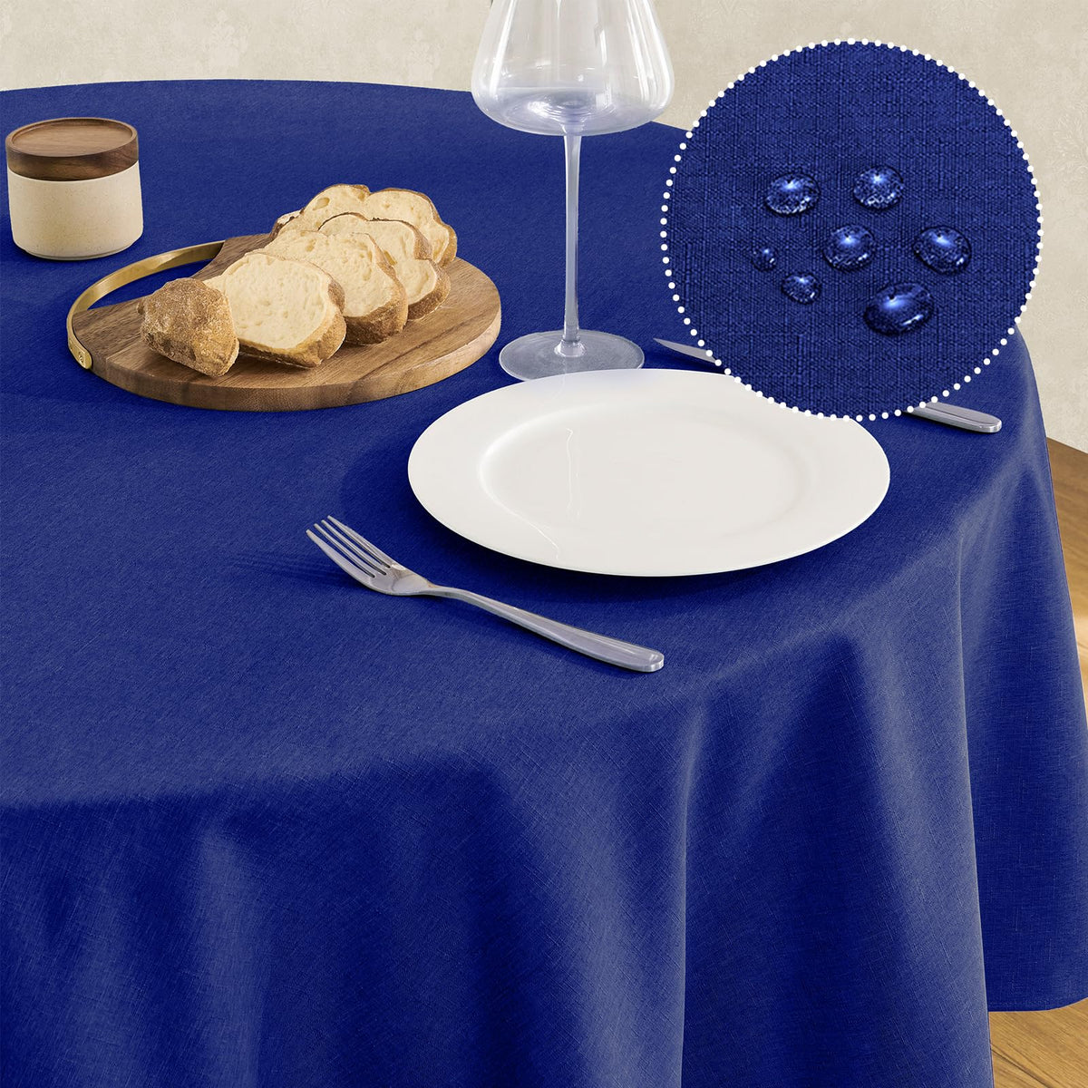 Veblandy Faux Linen Rectangle Tablecloth Waterproof 52x70 inch Table Cloth Stain and Wrinkle Resistant Washable, Decorative Fabric Table Cover for Dining, Kitchen, Wedding and Parties, Coffee