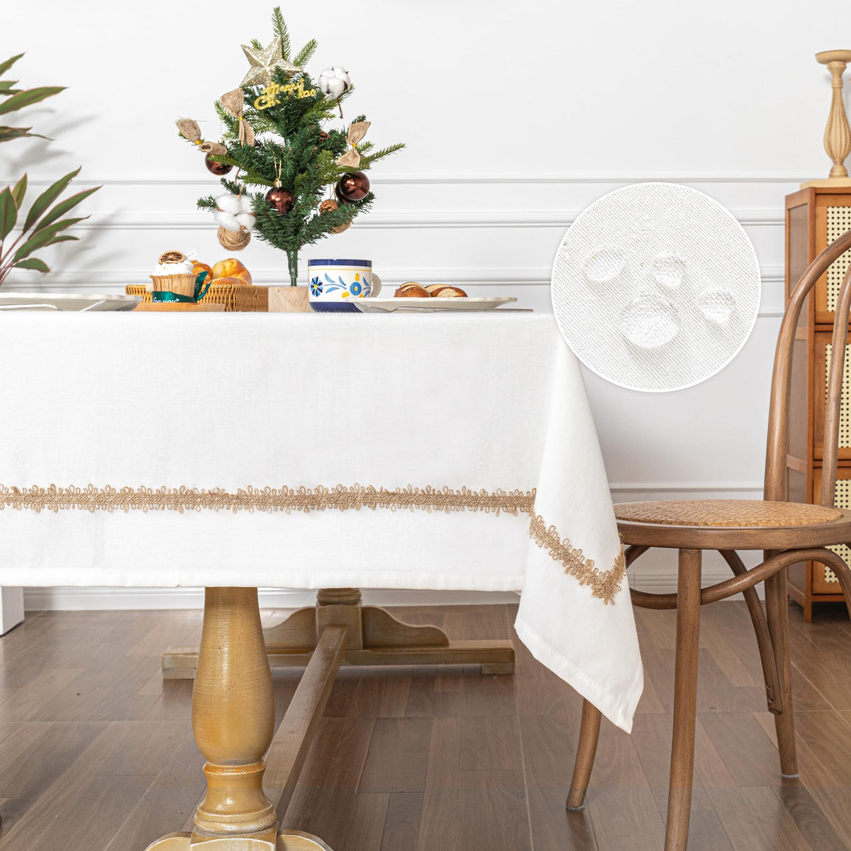 MYSKY HOME Table Cloth 60x84 in Rectangle Table, Waterproof Tablecloths