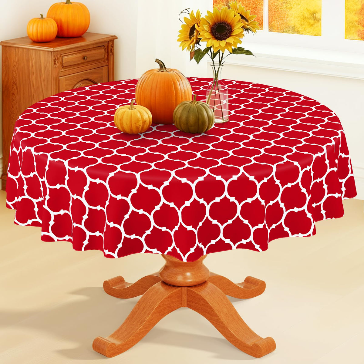 Smiry Rectangle Table Cloth, Flannel Backed Vinyl Tablecloth, 60"x84"