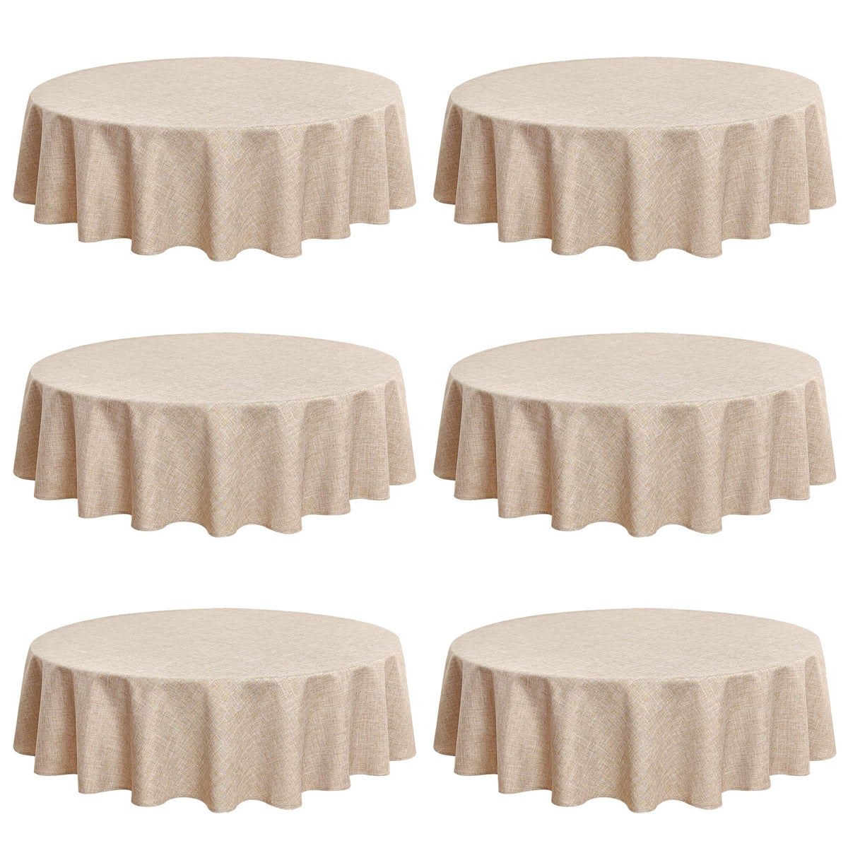 Fitable 2 Pack Beige Faux Linen Tablecloths Rectangle 60x102 Inch