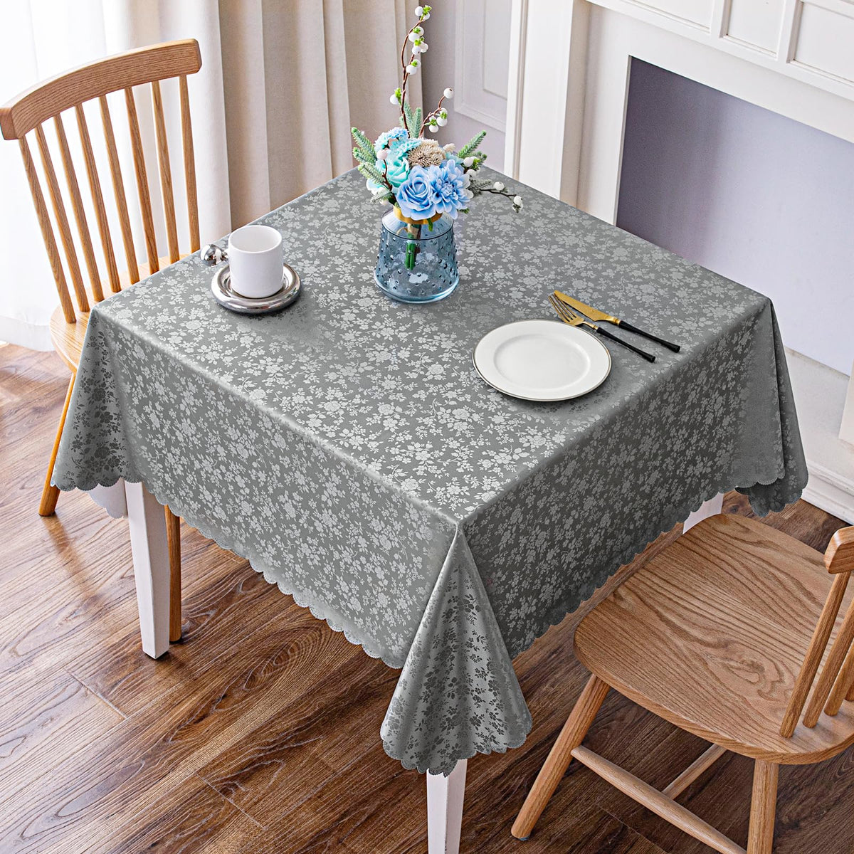 Smiry Rectangle Waterproof Heavy Duty Vinyl Tablecloths, 52 x 70 Inch