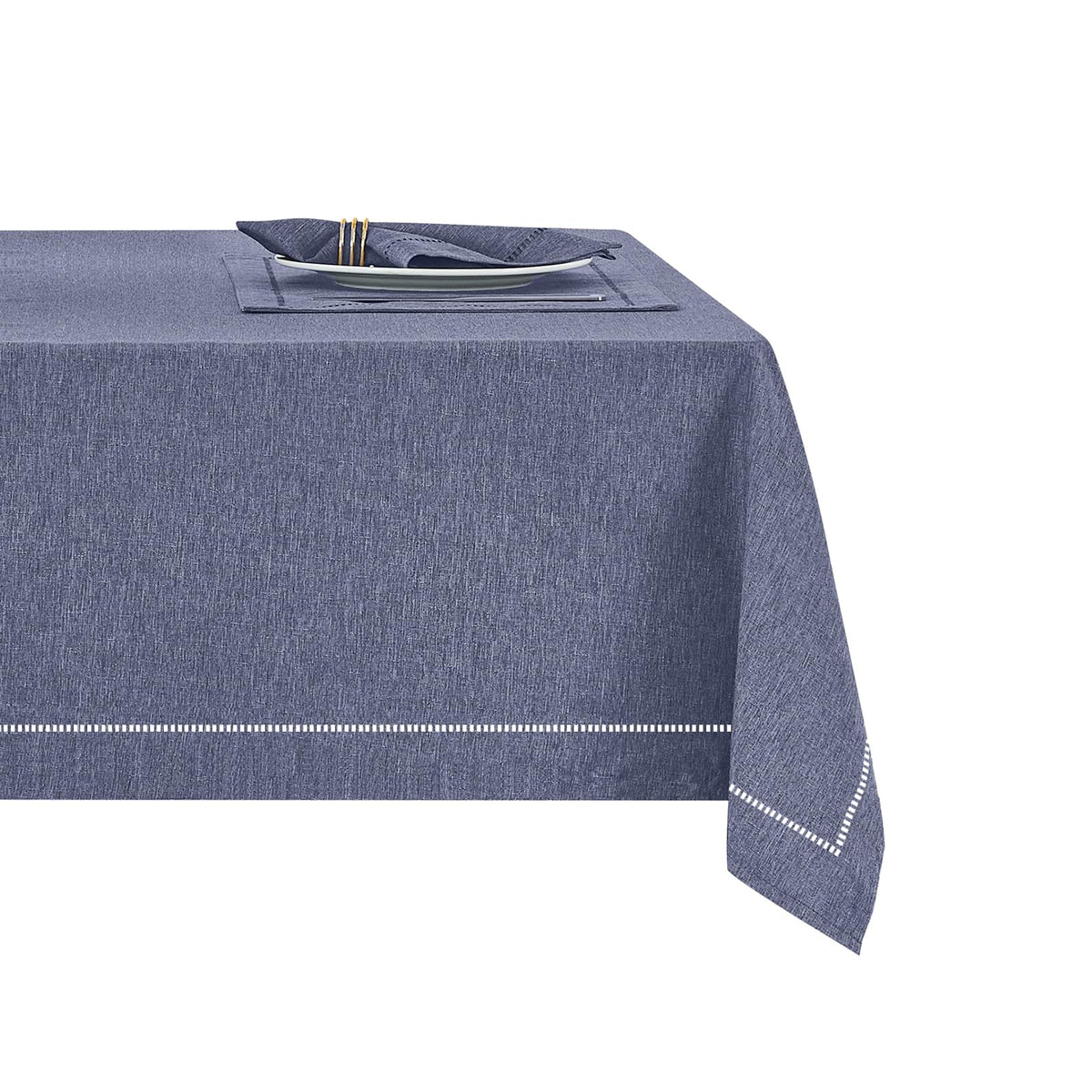 Flaxen 52x70 Rectangle Polyester Linen Farmhouse Tablecloth