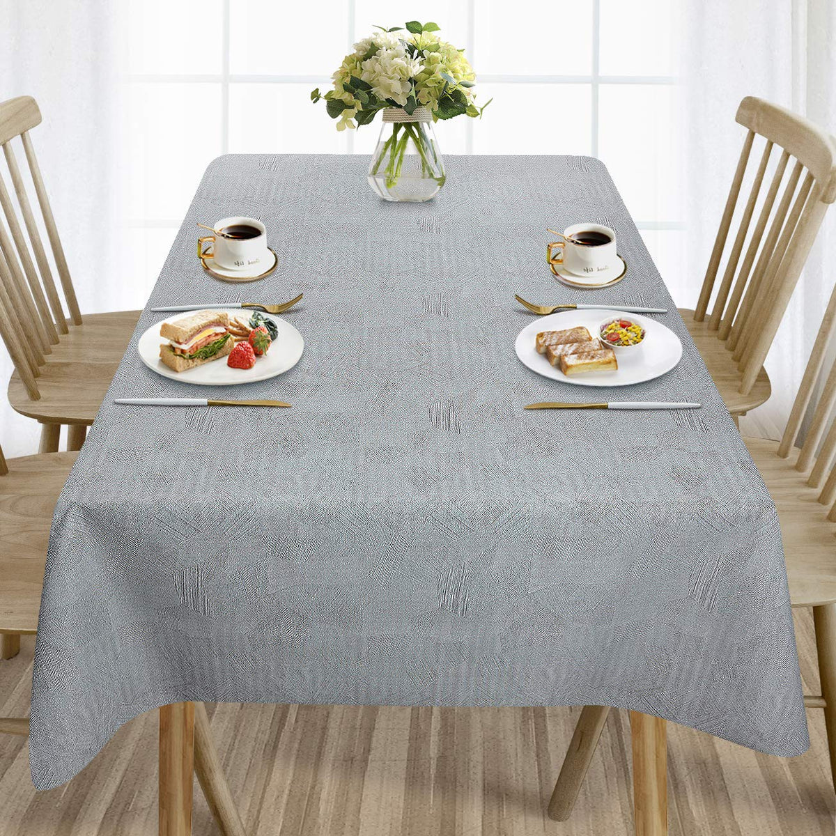 AIRCOWRIE Waterproof Rectangle Vinyl Tablecloths 108x54 Inch