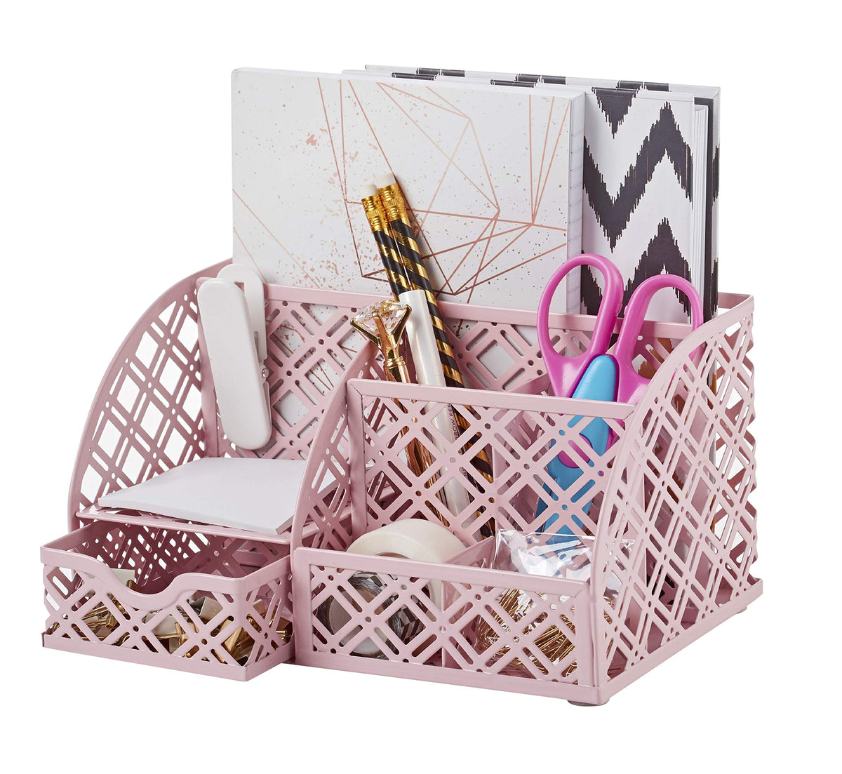 Exerz Desk Organizer 7 Compartment Pencil Holder Office Tidy Caddy Black