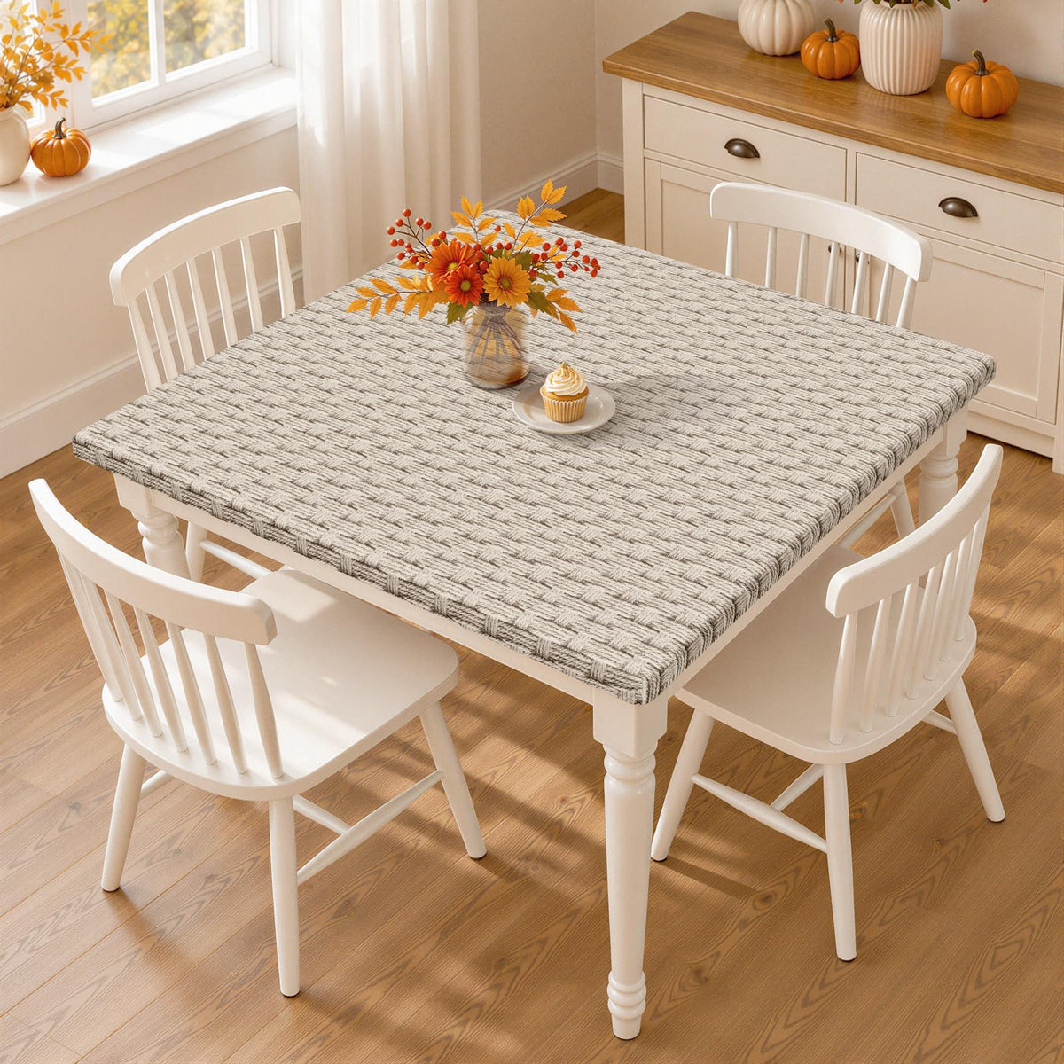 Smiry Rectangle Table Cloth, Waterproof Plastic Table Cover for 6FT Tables
