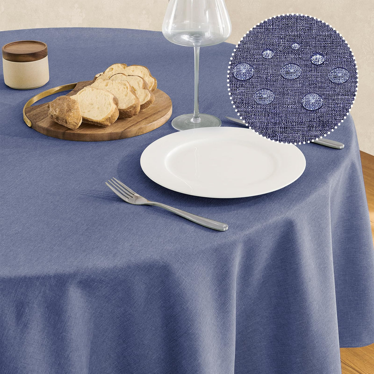 Veblandy Faux Linen Rectangle Tablecloth Waterproof 52x70 inch Table Cloth Stain and Wrinkle Resistant Washable, Decorative Fabric Table Cover for Dining, Kitchen, Wedding and Parties, Coffee