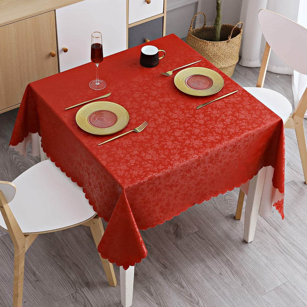 Smiry Rectangle Waterproof Heavy Duty Vinyl Tablecloths, 52 x 70 Inch