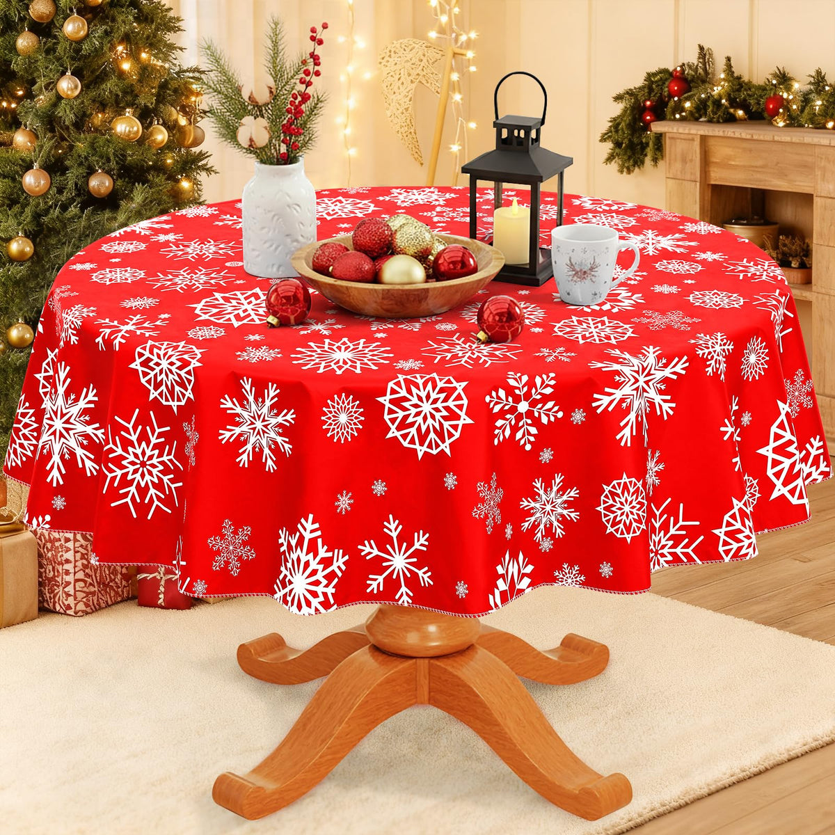 Smiry Rectangle Table Cloth, Flannel Backed Vinyl Tablecloth, 60"x84"