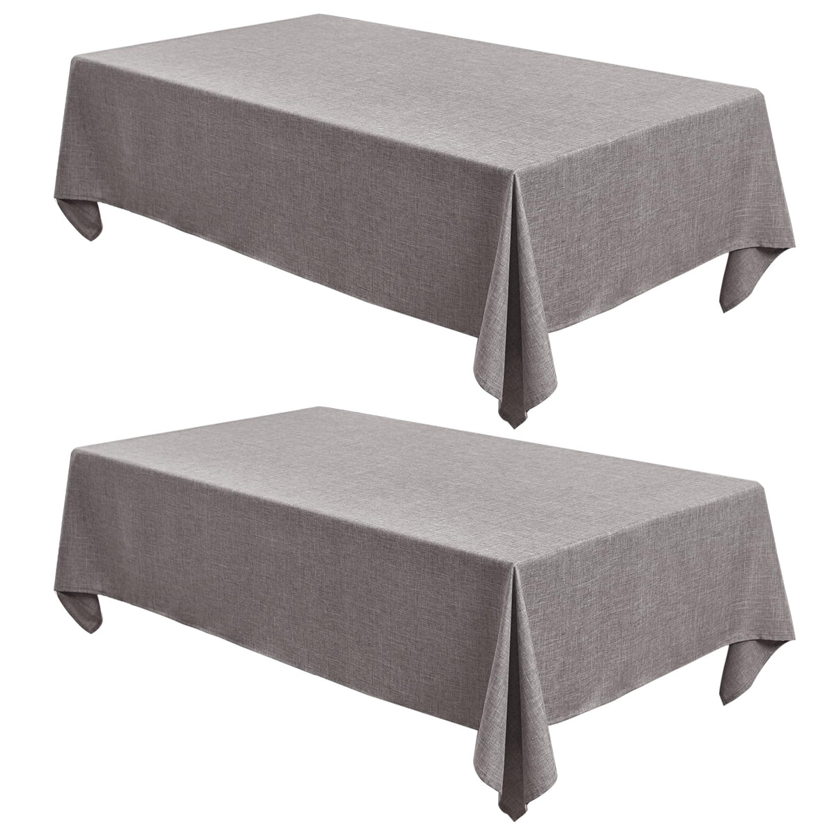 Fitable 2 Pack Beige Faux Linen Tablecloths Rectangle 60x102 Inch