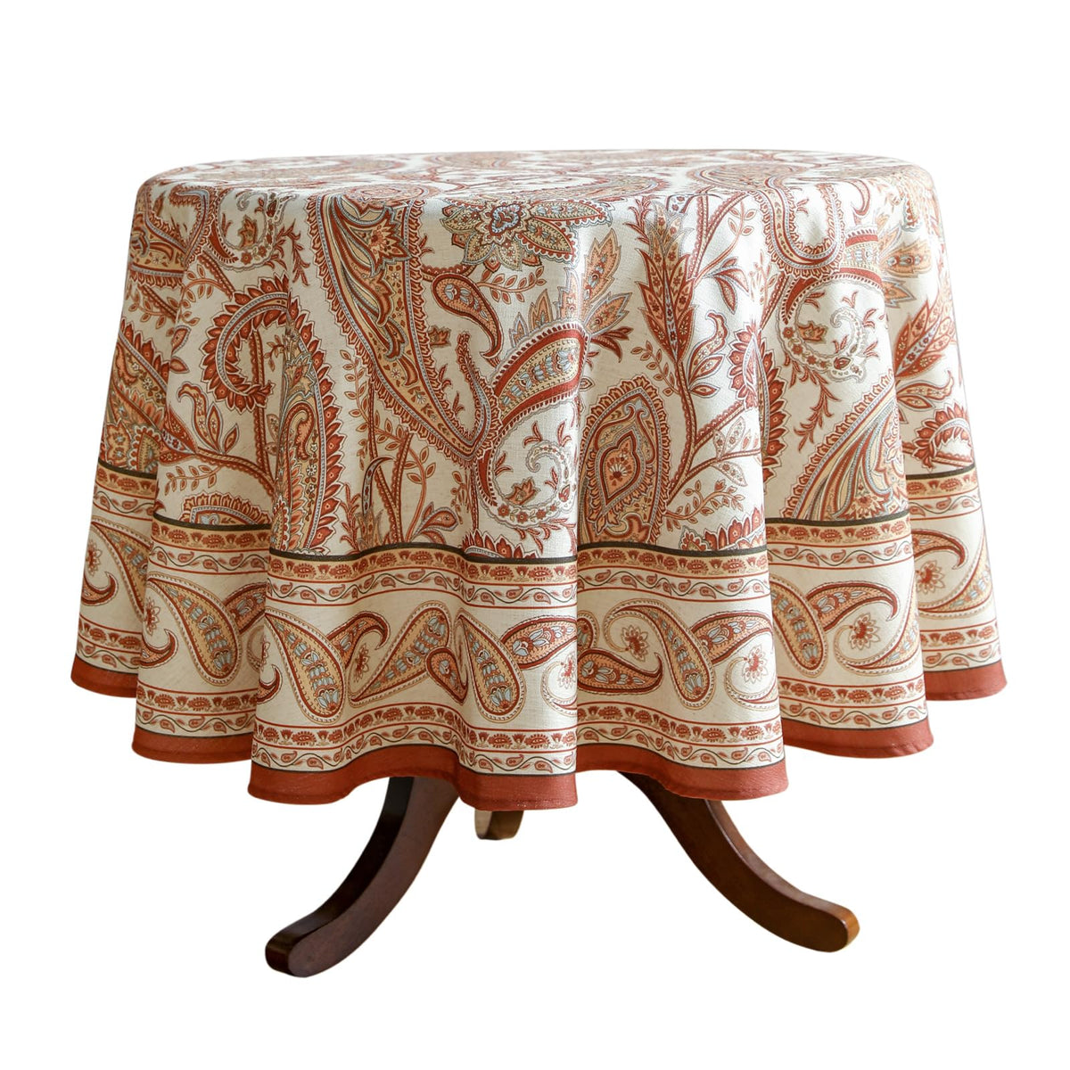 ISAENNE Designer Vintage Square Large Floral Tablecloth,67"x67"