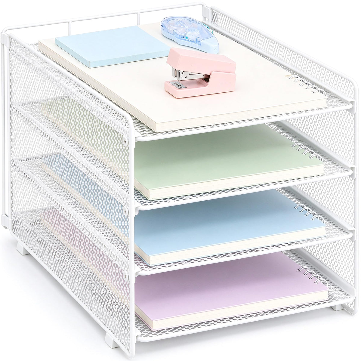 OPNICE Desk Organizer, 5-Tier Paper Organizer Letter Tray, Black