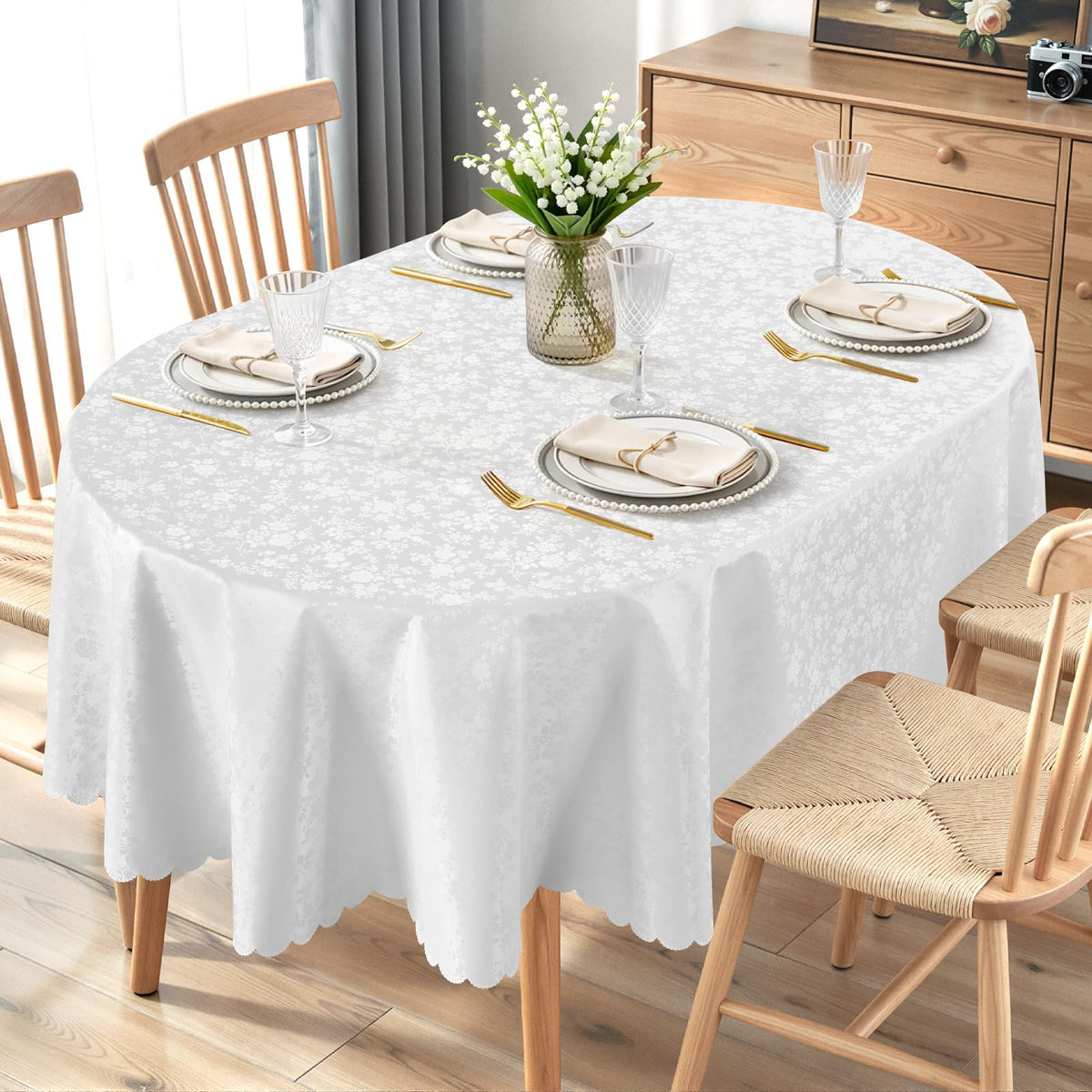 Smiry Rectangle Waterproof Heavy Duty Vinyl Tablecloths, 52 x 70 Inch