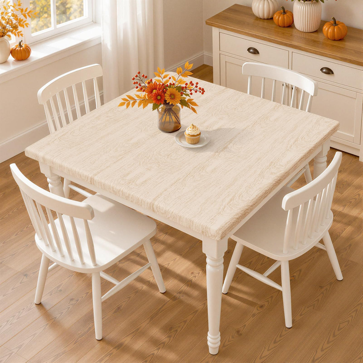 Smiry Rectangle Table Cloth, Waterproof Plastic Table Cover for 6FT Tables