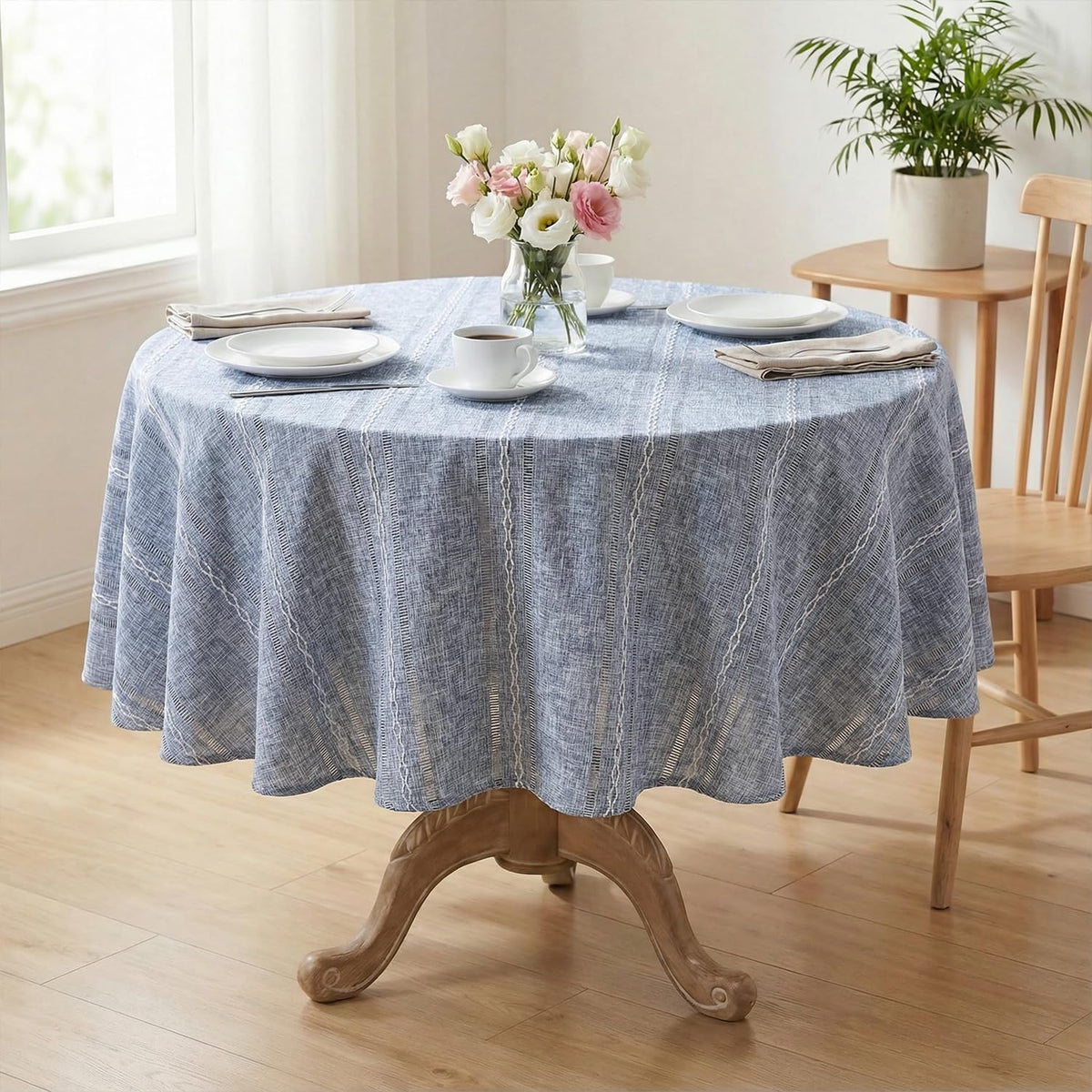 Horaldaily Blue Rectangular Tablecloth, 60×84 Inch, Farmhouse Decor