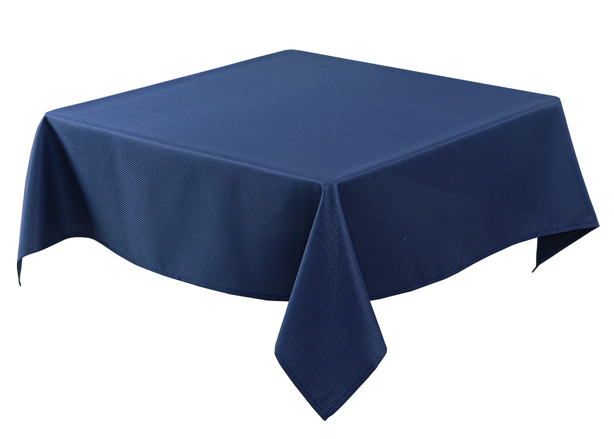 Textured Square Black Tablecloth-Fabric Spillproof Card Table Cloths 54x54"