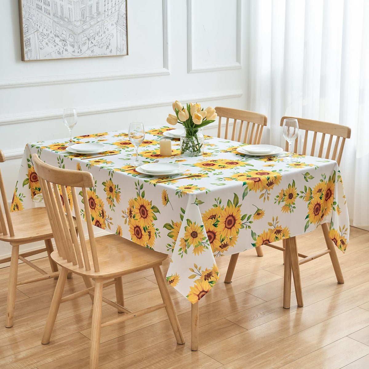 Round Tablecloth 70 Inches Red Brown Buffalo Plaid Winter Table Cloth - Polyester Checkered Gingham Christmas Table Cover Reusable Water Resistant for Fall Thanksgiving Holiday Party Kitchen Dinning
