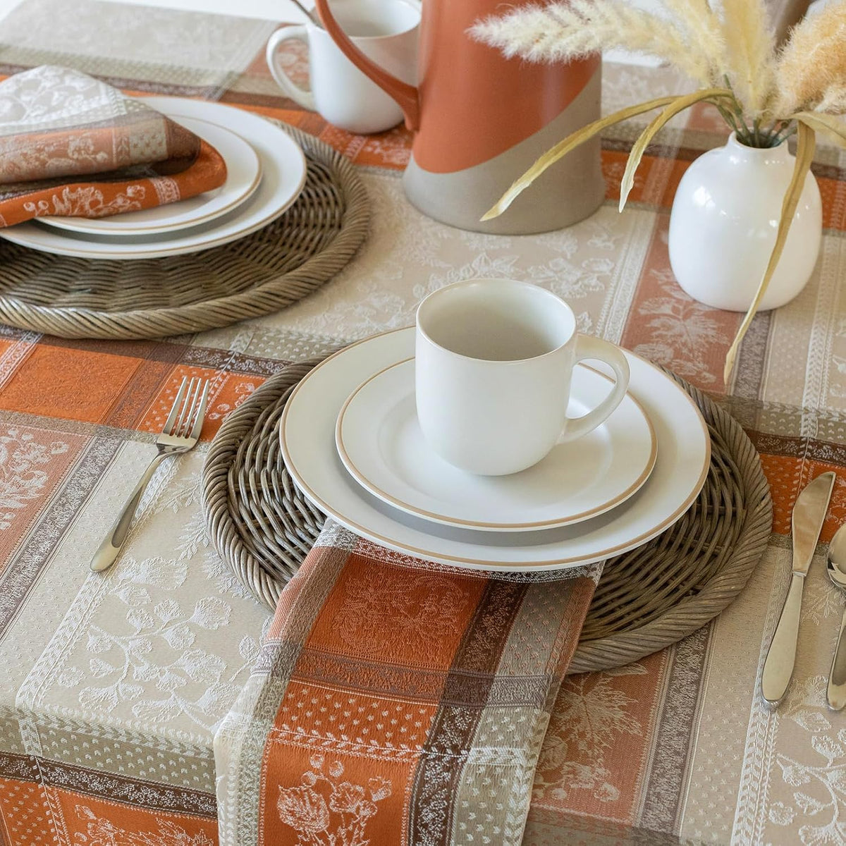 Benson Mills Heirloom Harvest Tablecloth (Terracotta 60"x 144" Rectangular)