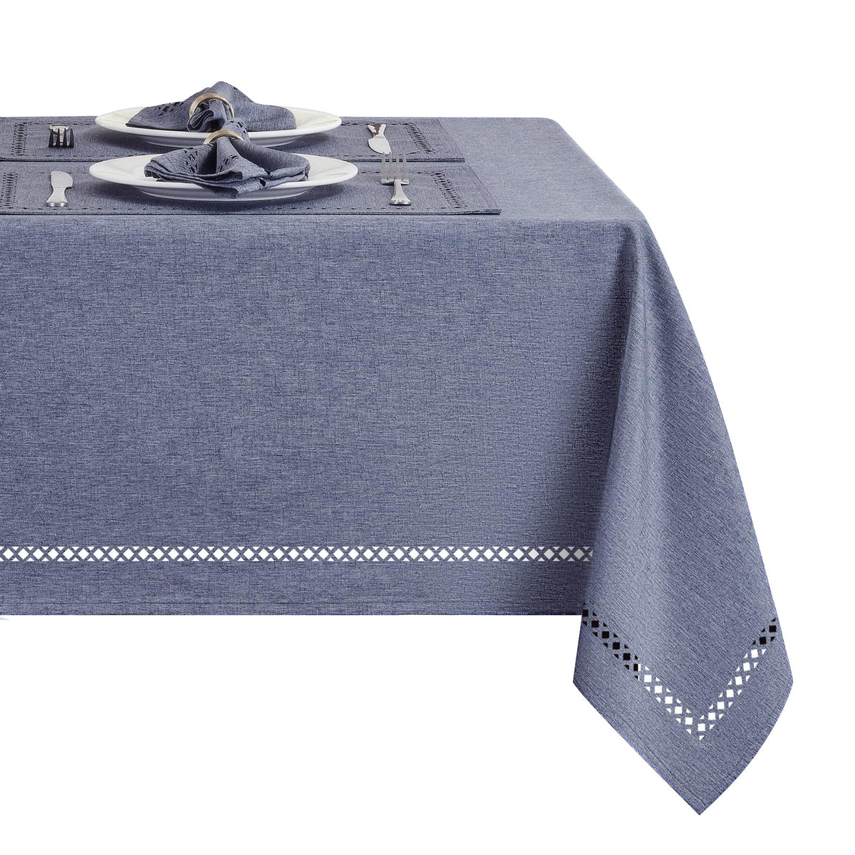 Flaxen 52x70 Rectangle Polyester Linen Farmhouse Tablecloth