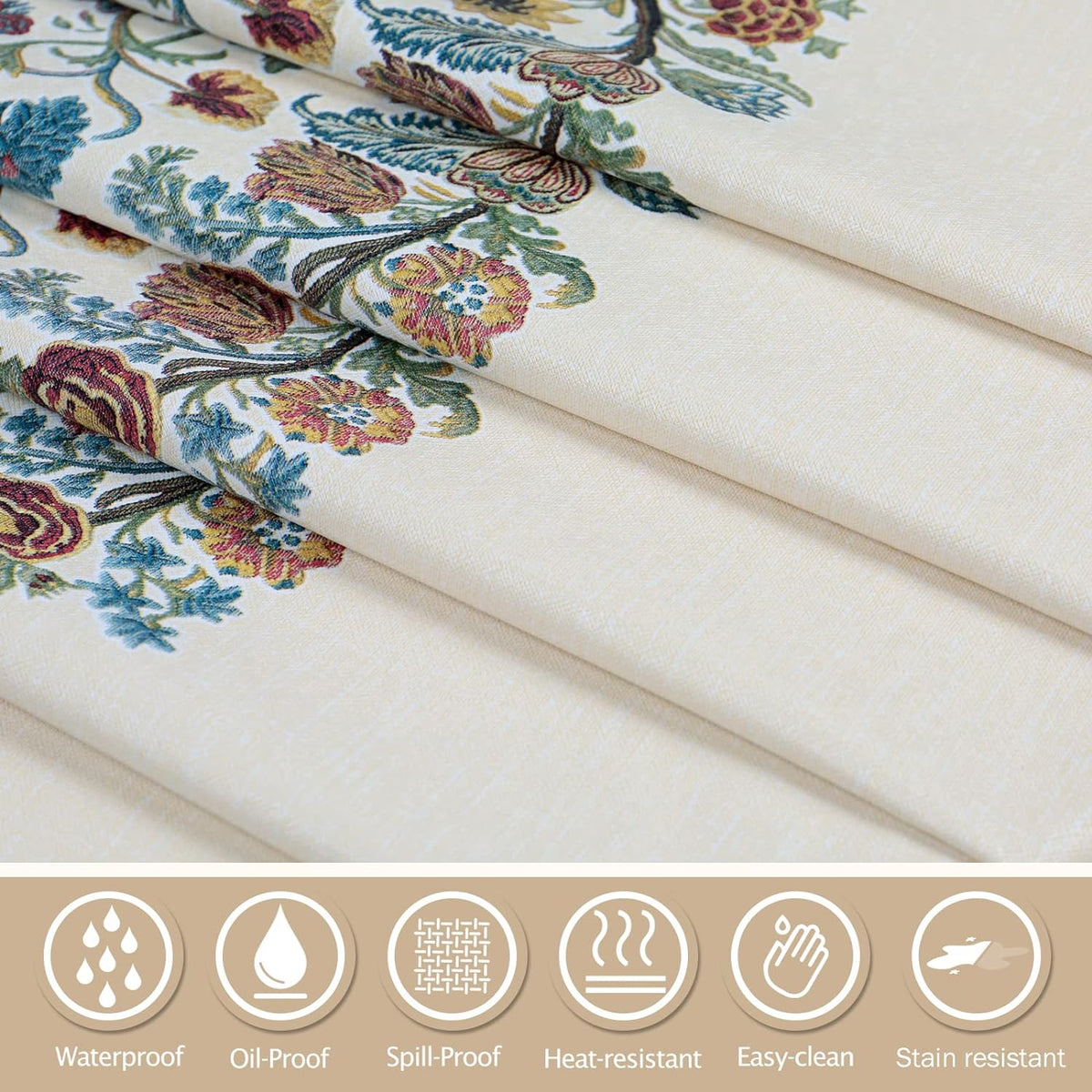 AIRCOWRIE Waterproof Rectangle Vinyl Tablecloths 108x54 Inch