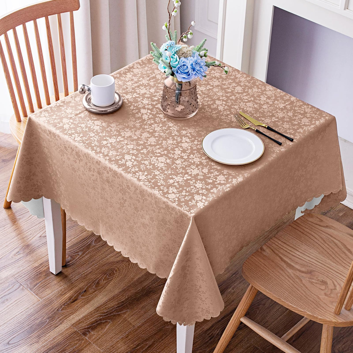 Smiry Rectangle Waterproof Heavy Duty Vinyl Tablecloths, 52 x 70 Inch