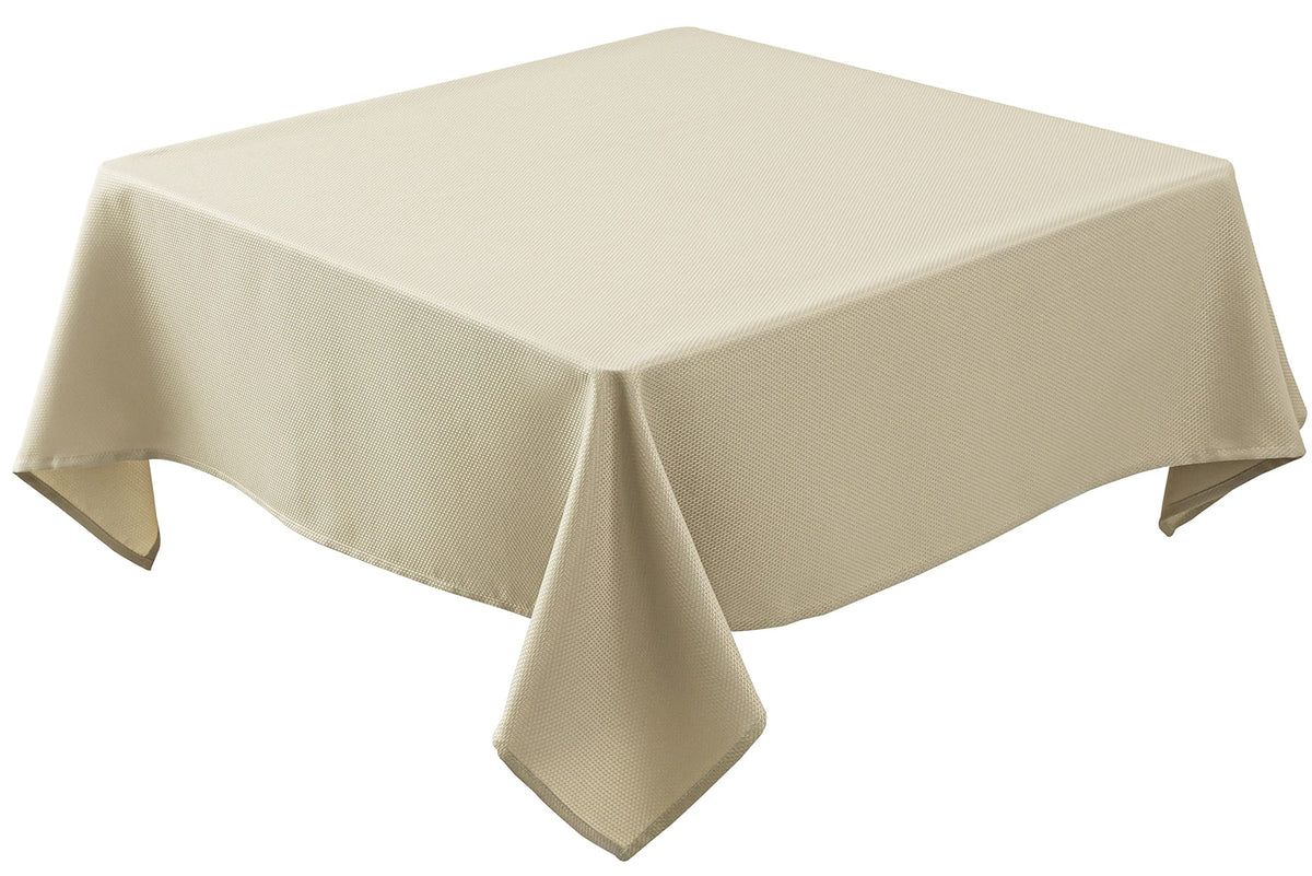 Textured Square Black Tablecloth-Fabric Spillproof Card Table Cloths 54x54"