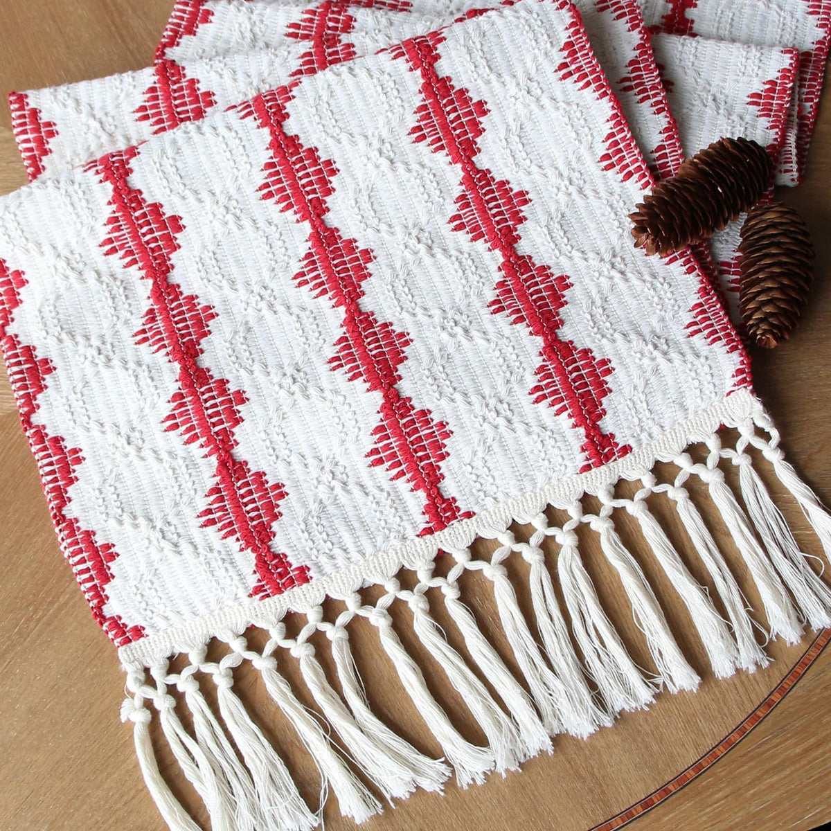 FEXIA Boho Table Runner for Fall Home Decor 12x72 Rustic with Tassels