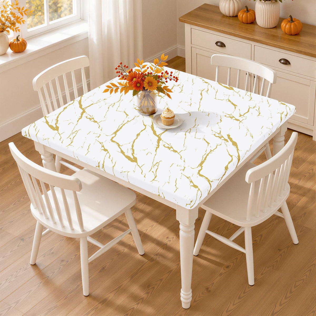 Smiry Rectangle Table Cloth, Waterproof Plastic Table Cover for 6FT Tables
