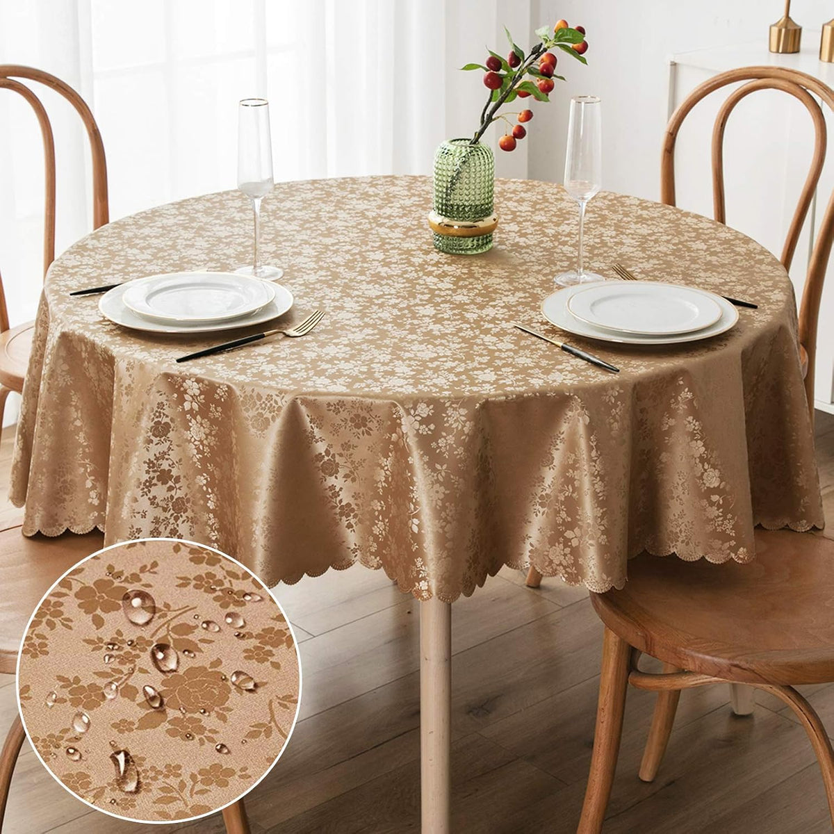 Smiry Rectangle Waterproof Heavy Duty Vinyl Tablecloths, 52 x 70 Inch