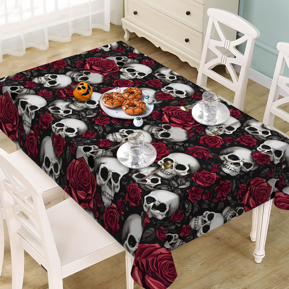 Boho Flower Bird Square Tablecloth 70 x 70 Inches