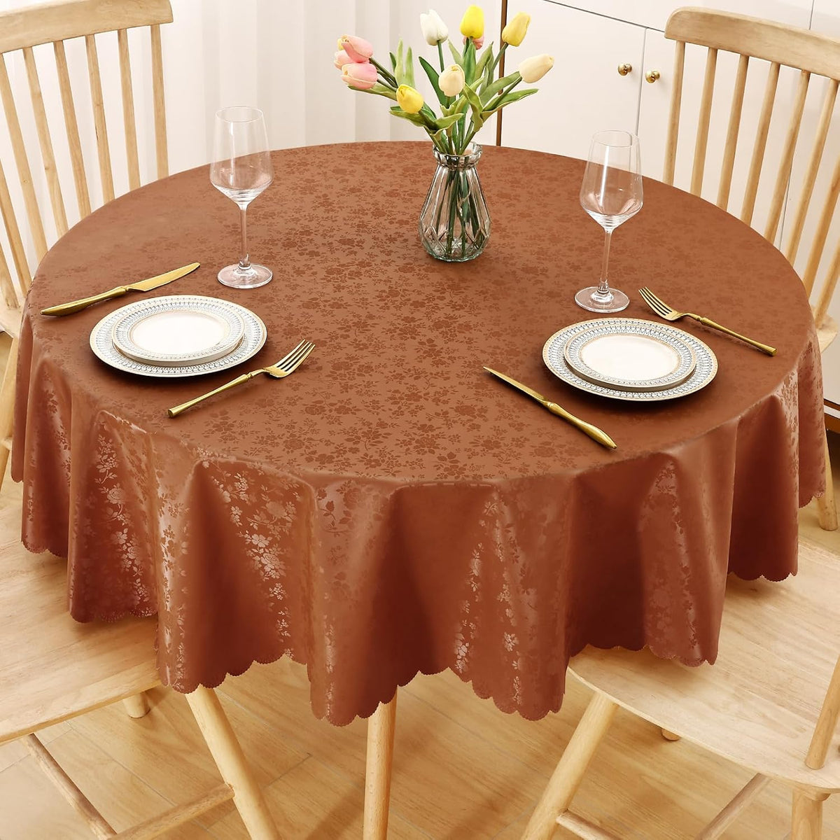 Smiry Rectangle Waterproof Heavy Duty Vinyl Tablecloths, 52 x 70 Inch