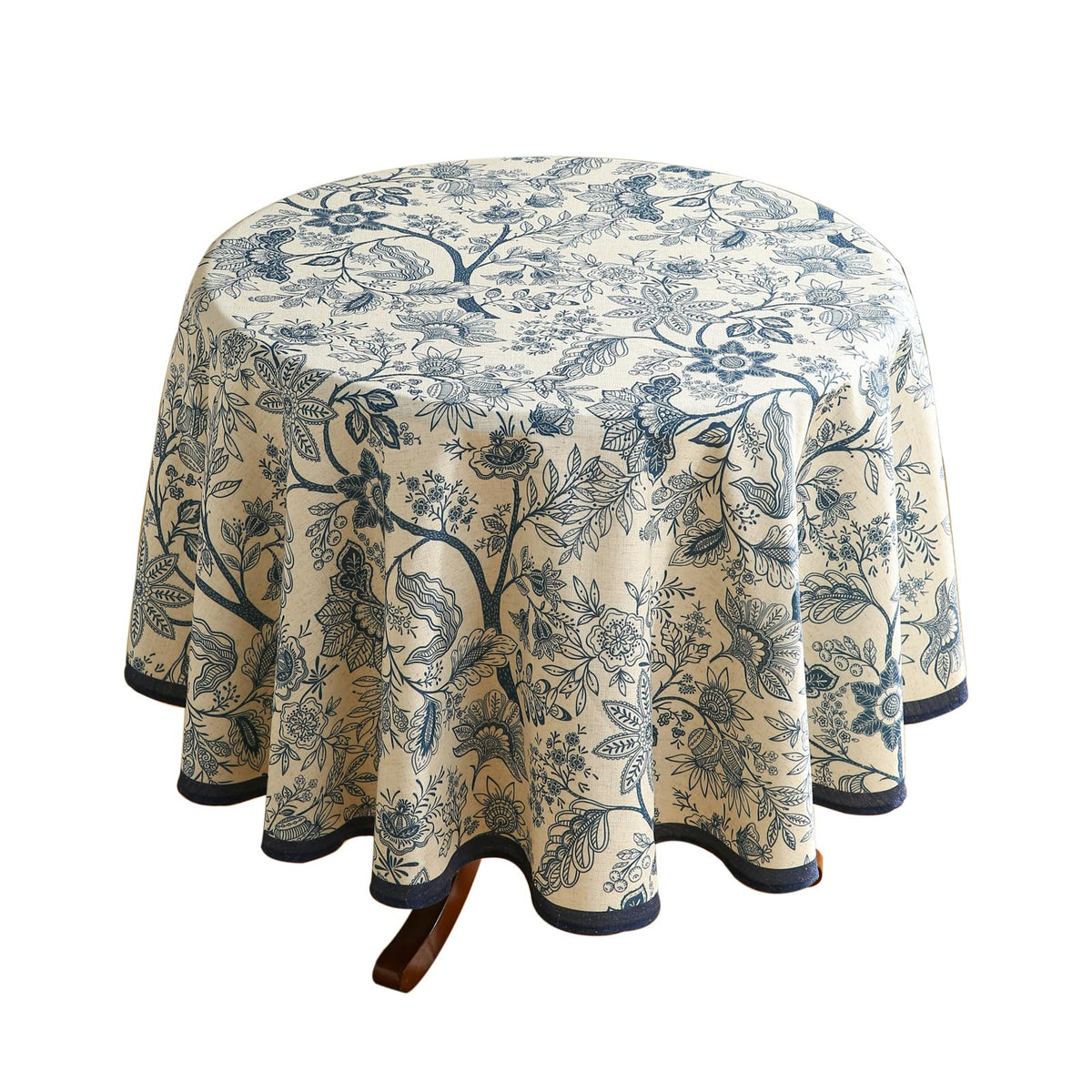 ISAENNE Designer Vintage Square Large Floral Tablecloth,67"x67"