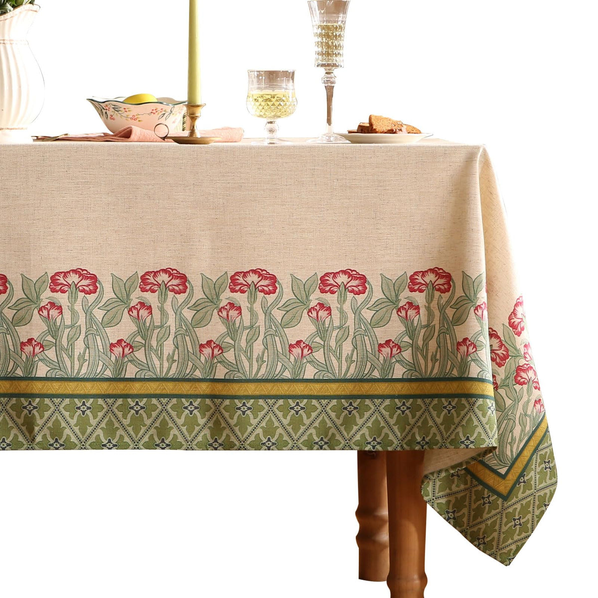 patdrea Designer Vintage French Tablecloth,Rectangular,118"x67"