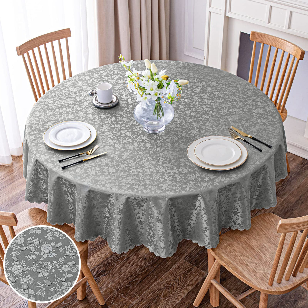 Smiry Rectangle Waterproof Heavy Duty Vinyl Tablecloths, 52 x 70 Inch