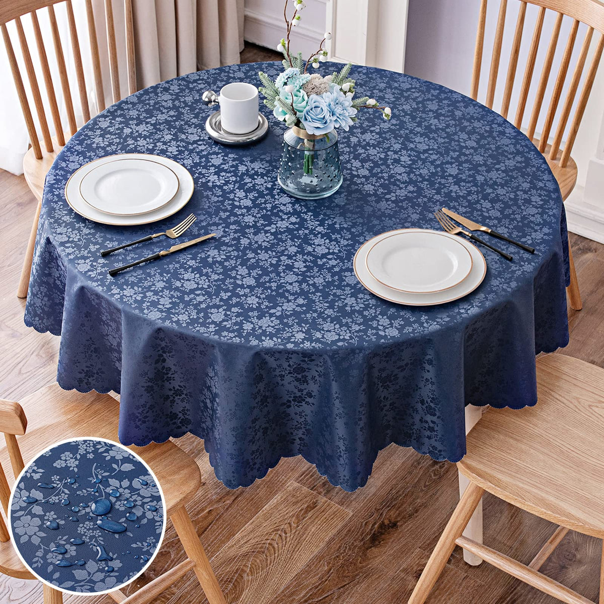 Smiry Rectangle Waterproof Heavy Duty Vinyl Tablecloths, 52 x 70 Inch