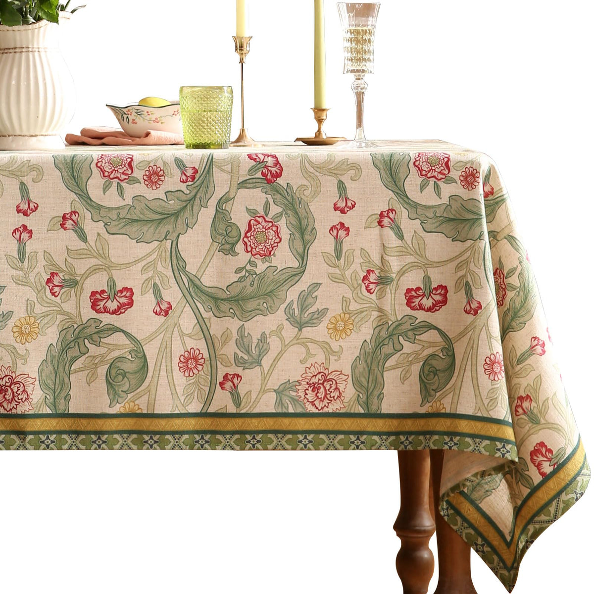 patdrea Designer Vintage French Tablecloth,Rectangular,118"x67"