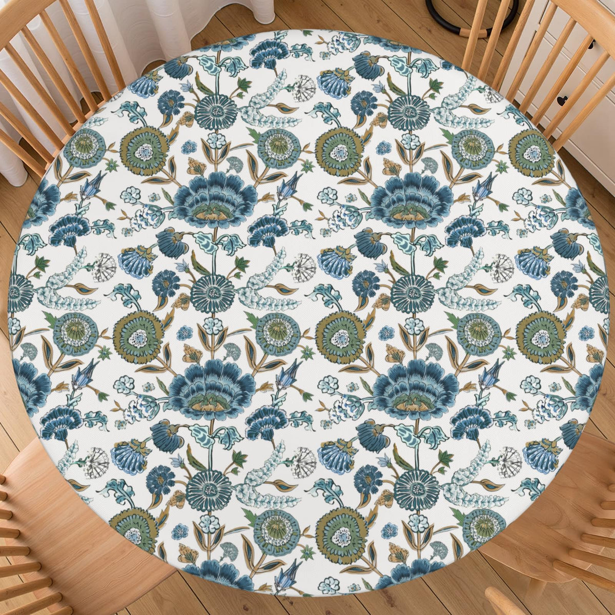 Halloween Polka Dot Round Fitted Tablecloth with Elastic Black Cat Ghost Pumpkin Bat Bowtie Whimsical Table Cloth Decorative Washable Spooky Cute Table Cover Outdoor Kitchen Dining for 44"-48" Table