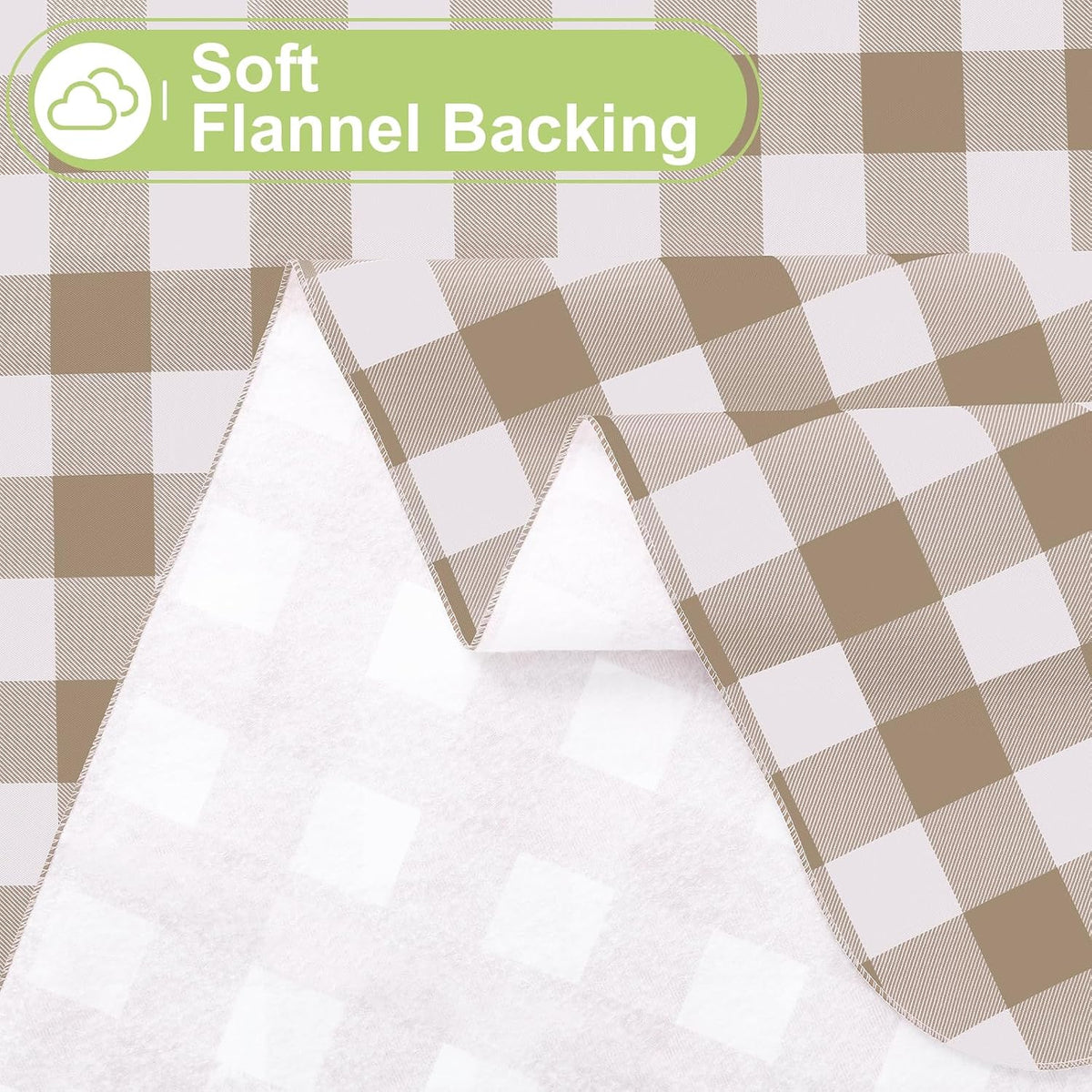 Smiry Fall Tablecloth, Flannel Backed Vinyl Table Cloth, 60"x84"