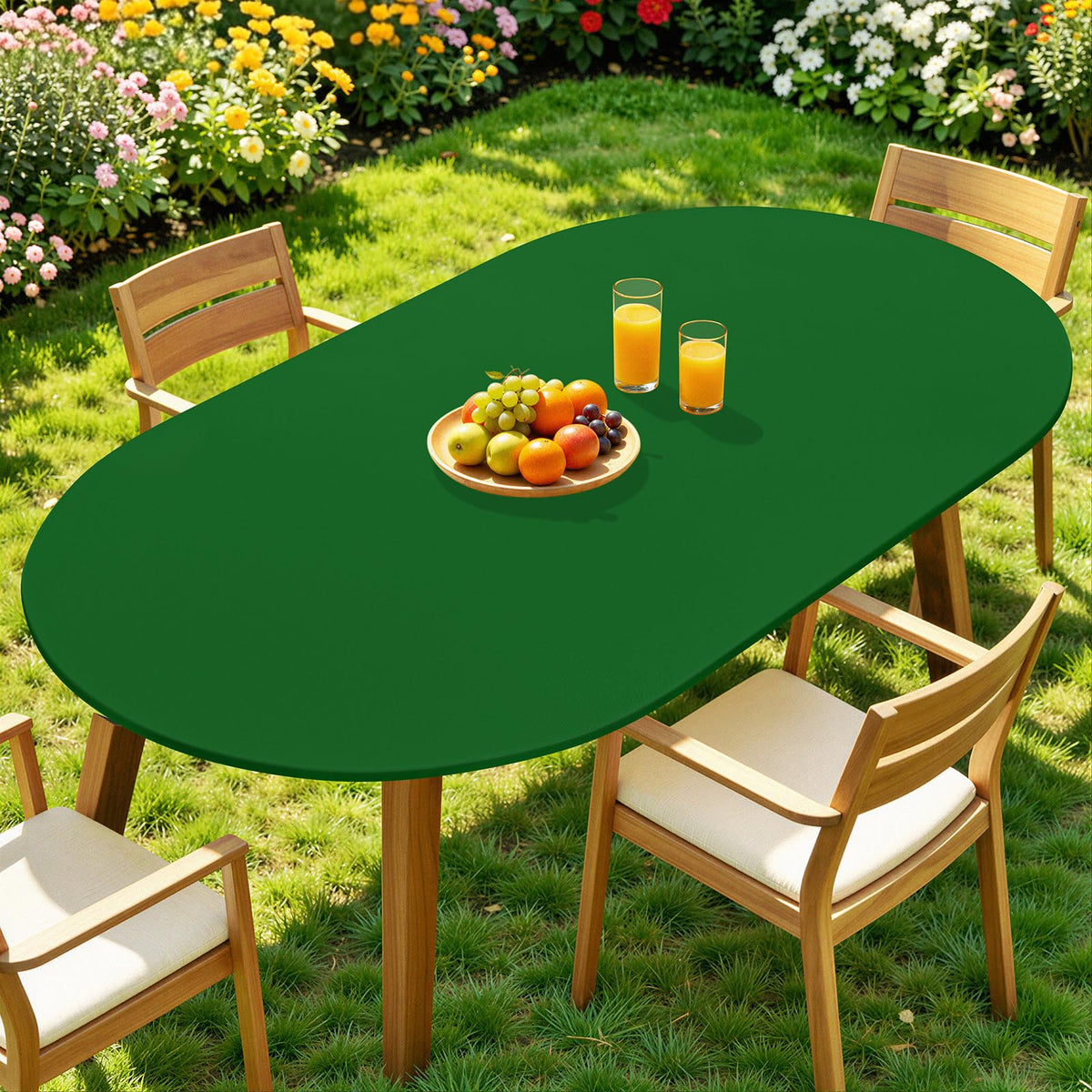 Moosfor Spandex Round Tablecloth, Fitted Table Cloth for 45"-56" Tables