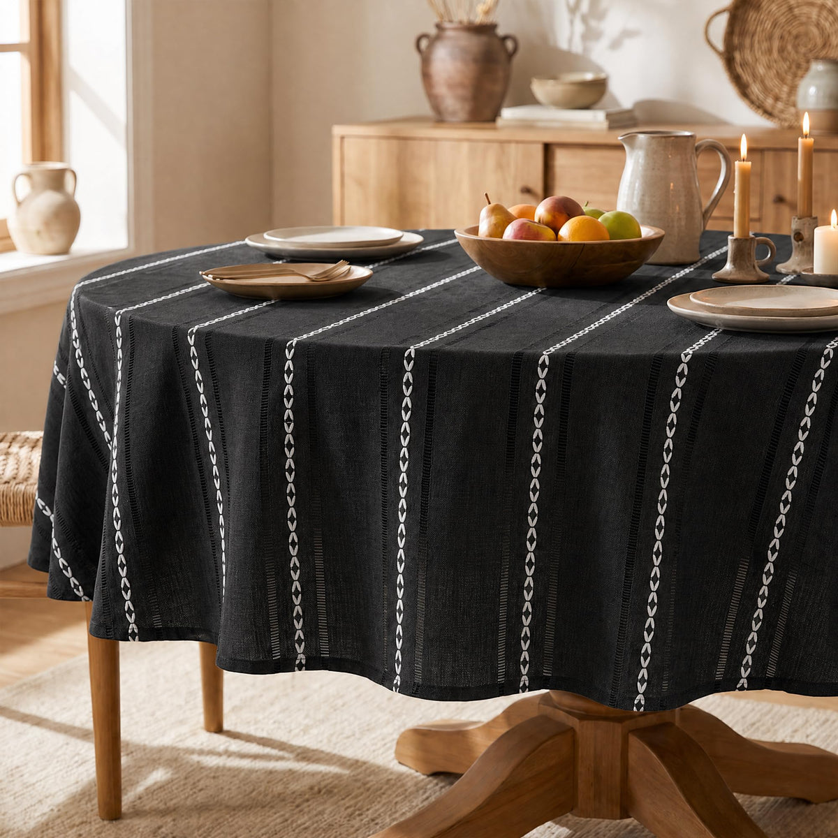 Horaldaily Blue Rectangular Tablecloth, 60×84 Inch, Farmhouse Decor